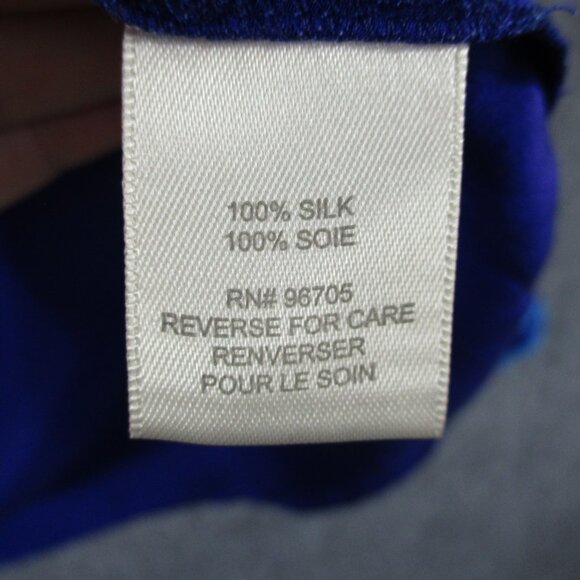 Rebecca Taylor Silk Blouse Shirt Womens 4 Small Blue Ruffle Pull Over Career - Picture 7 of 16